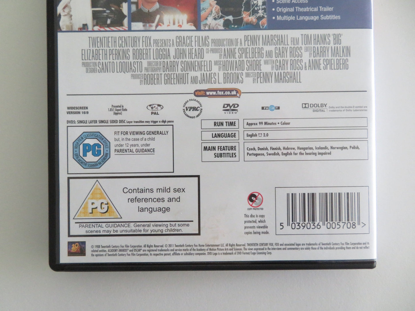 BIG (DVD) TOM HANKS ELIZABETH PERKINS 1988 REGION 2 Movie posters