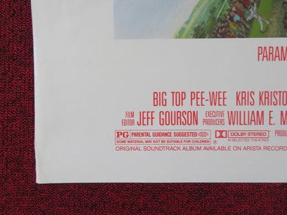 BIG TOP PEE WEE FOLDED US ONE SHEET POSTER PAUL REUBENS KRIS KRISTOFFERSON 1988 Rendezvous Cinema Movie posters