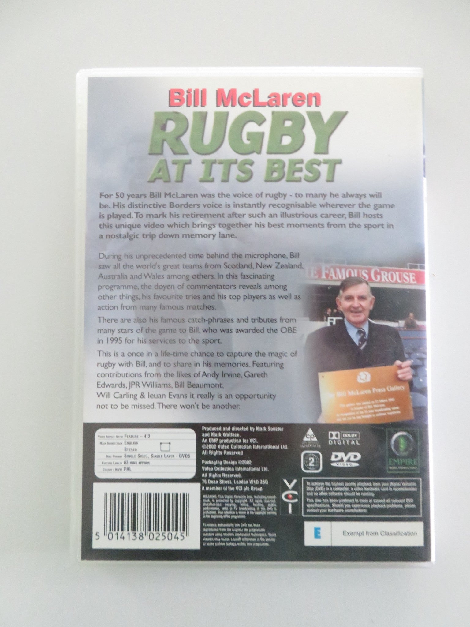 BILL MCLAREN - RUGBY AT ITS BEST (DVD) ANDY IRVINE GARETH EDWARDS 2002 REGION 2 Movie posters