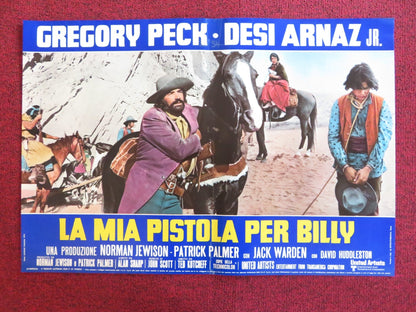 BILLY TWO HATS - H ITALIAN FOTOBUSTA POSTER GREGORY PECK DESI ARNAZ JR. 1974 Rendezvous Cinema Movie posters