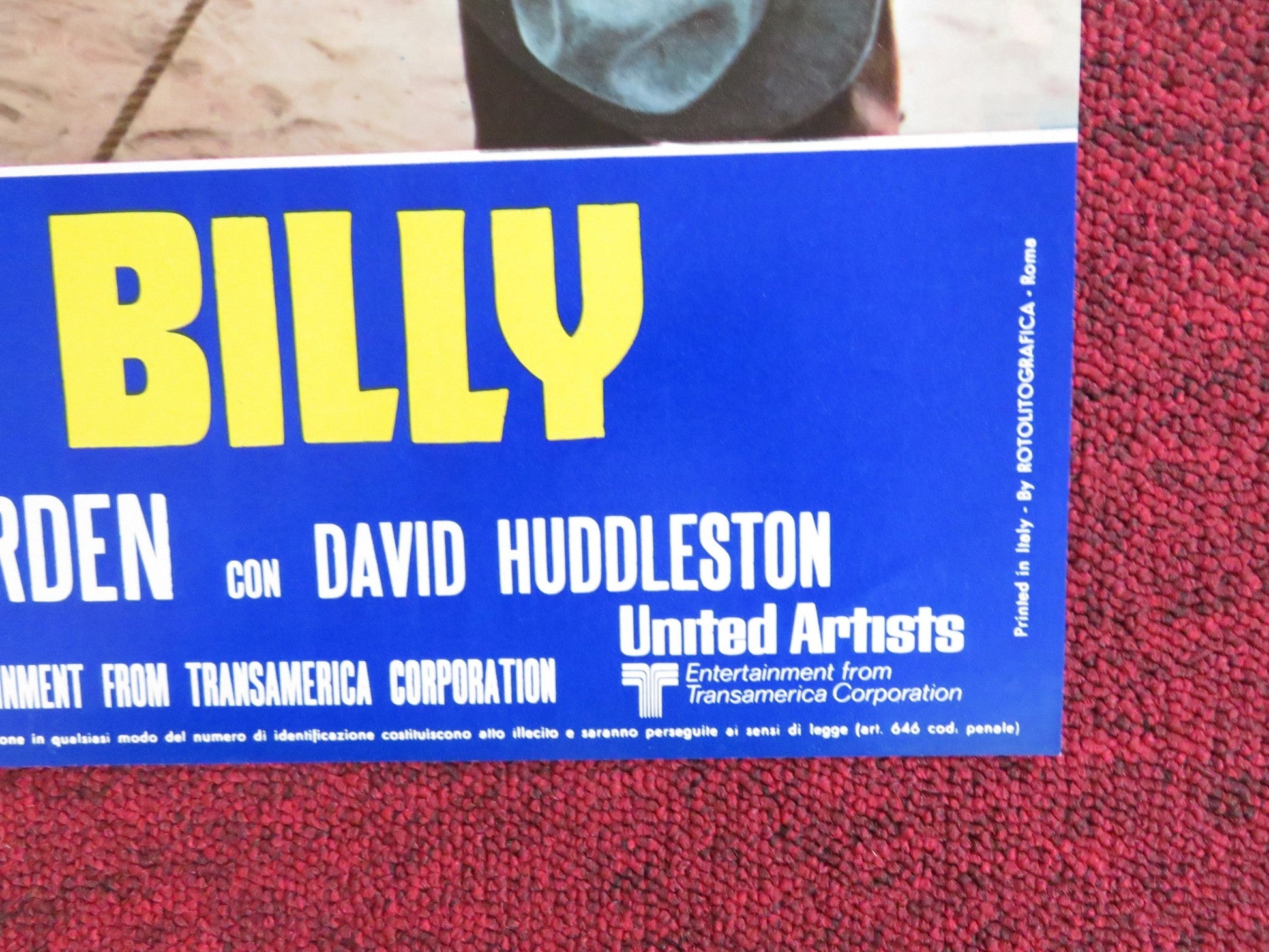 BILLY TWO HATS - H ITALIAN FOTOBUSTA POSTER GREGORY PECK DESI ARNAZ JR. 1974 Rendezvous Cinema Movie posters