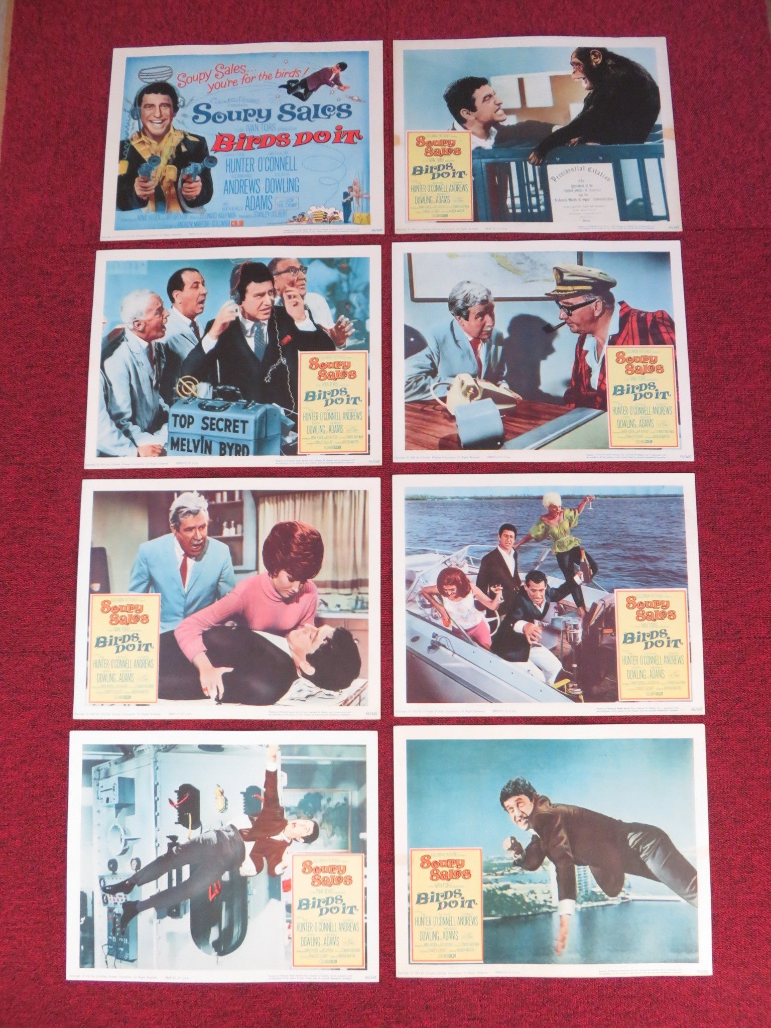 BIRDS DO IT US LOBBY CARD FULL SET SOUPY SALES TAB HUNTER 1966 Rendezvous Cinema Movie posters