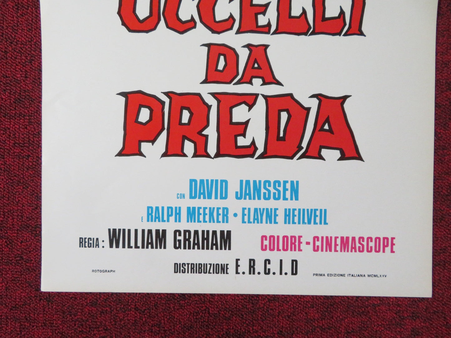 BIRDS OF PREY ITALIAN LOCANDINA POSTER DAVID JANSSEN RALPH MEEKER 1973 Rendezvous Cinema Movie posters