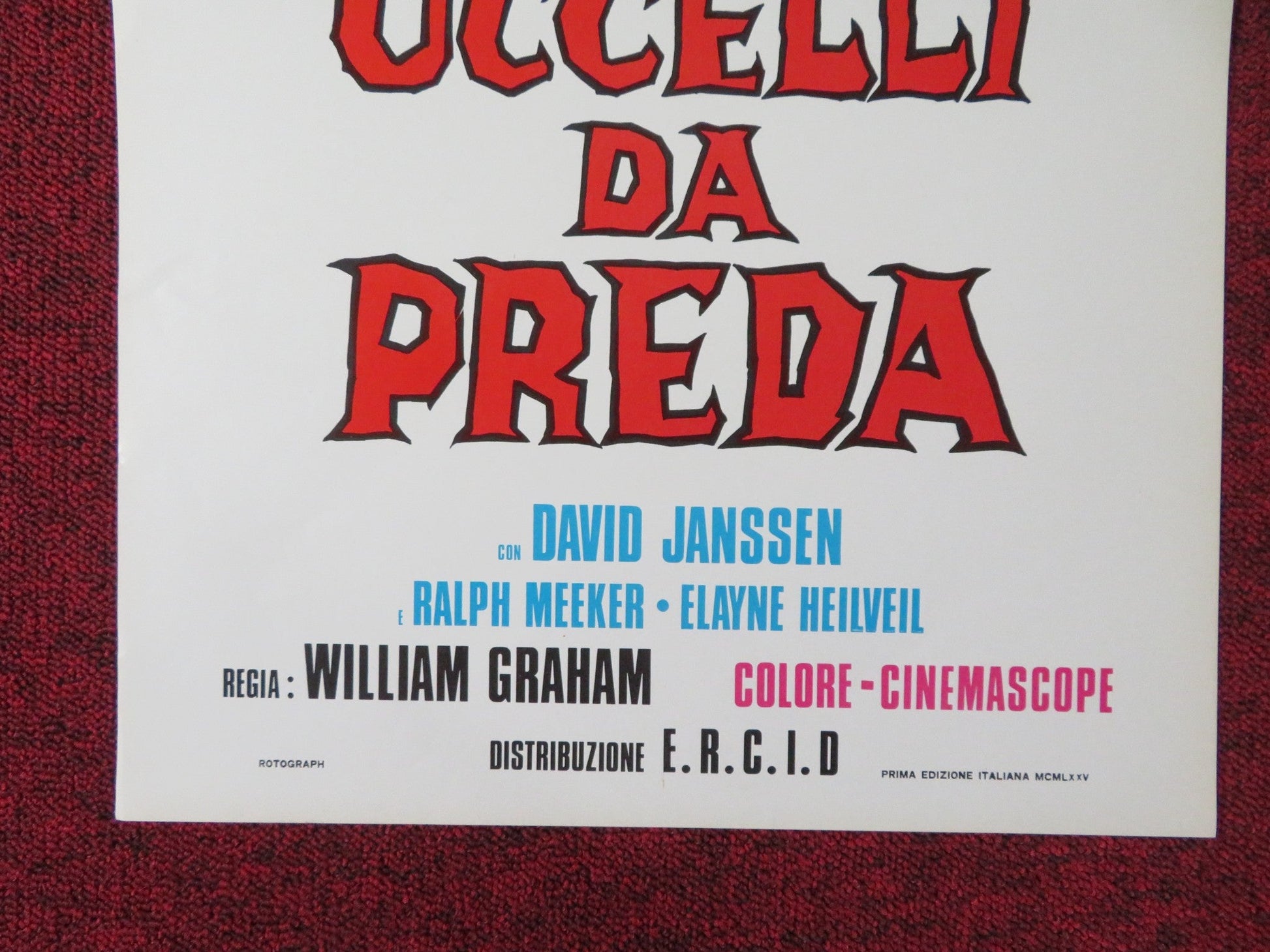 BIRDS OF PREY ITALIAN LOCANDINA POSTER DAVID JANSSEN RALPH MEEKER 1973 Rendezvous Cinema Movie posters