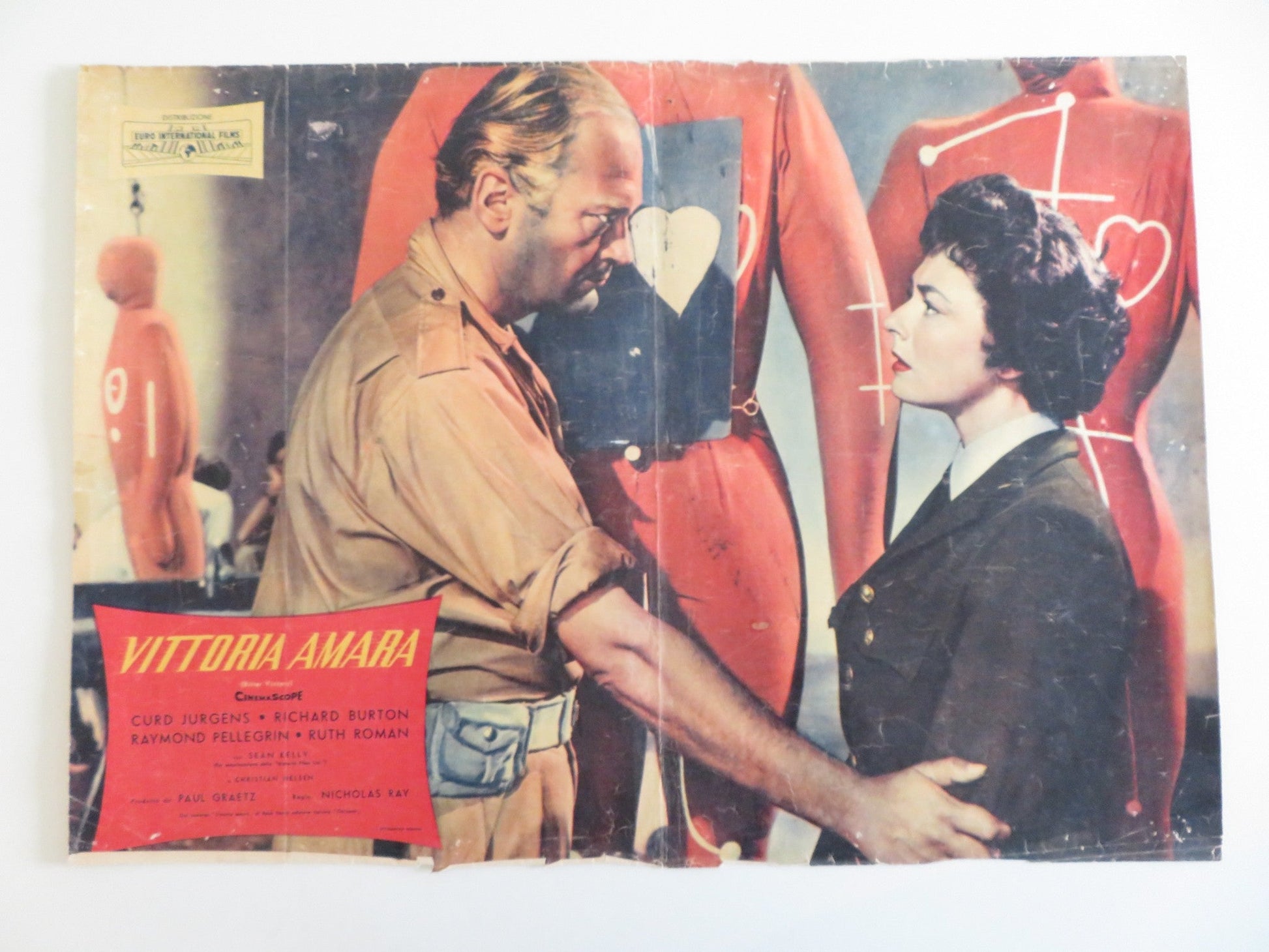 BITTER VICTORY - B ITALIAN FOTOBUSTA POSTER RICHARD BURTON CURT JURGENS 1957 Rendezvous Cinema Movie posters