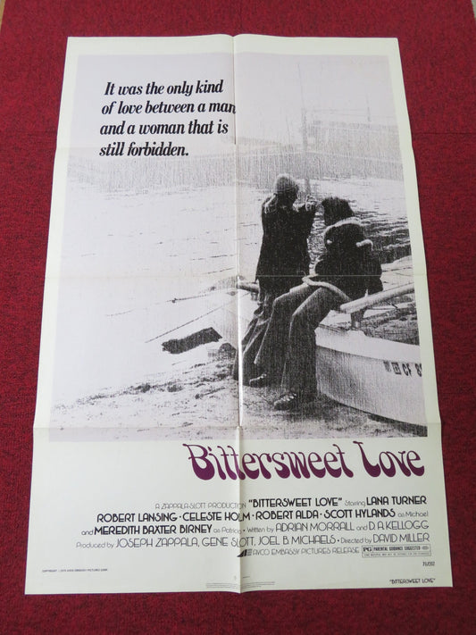 BITTERSWEET LOVE - B FOLDED US ONE SHEET POSTER LANA TURNER ROBERT LANSING 1976 Rendezvous Cinema Movie posters