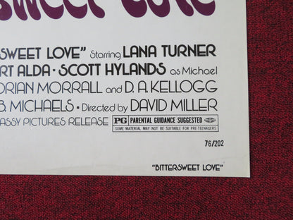 BITTERSWEET LOVE - B FOLDED US ONE SHEET POSTER LANA TURNER ROBERT LANSING 1976 Rendezvous Cinema Movie posters