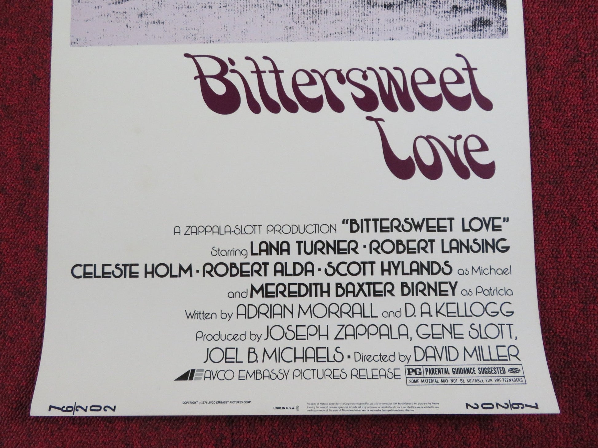 BITTERSWEET LOVE US INSERT POSTER LANA TURNER ROBERT LANSING 1976 Rendezvous Cinema Movie posters
