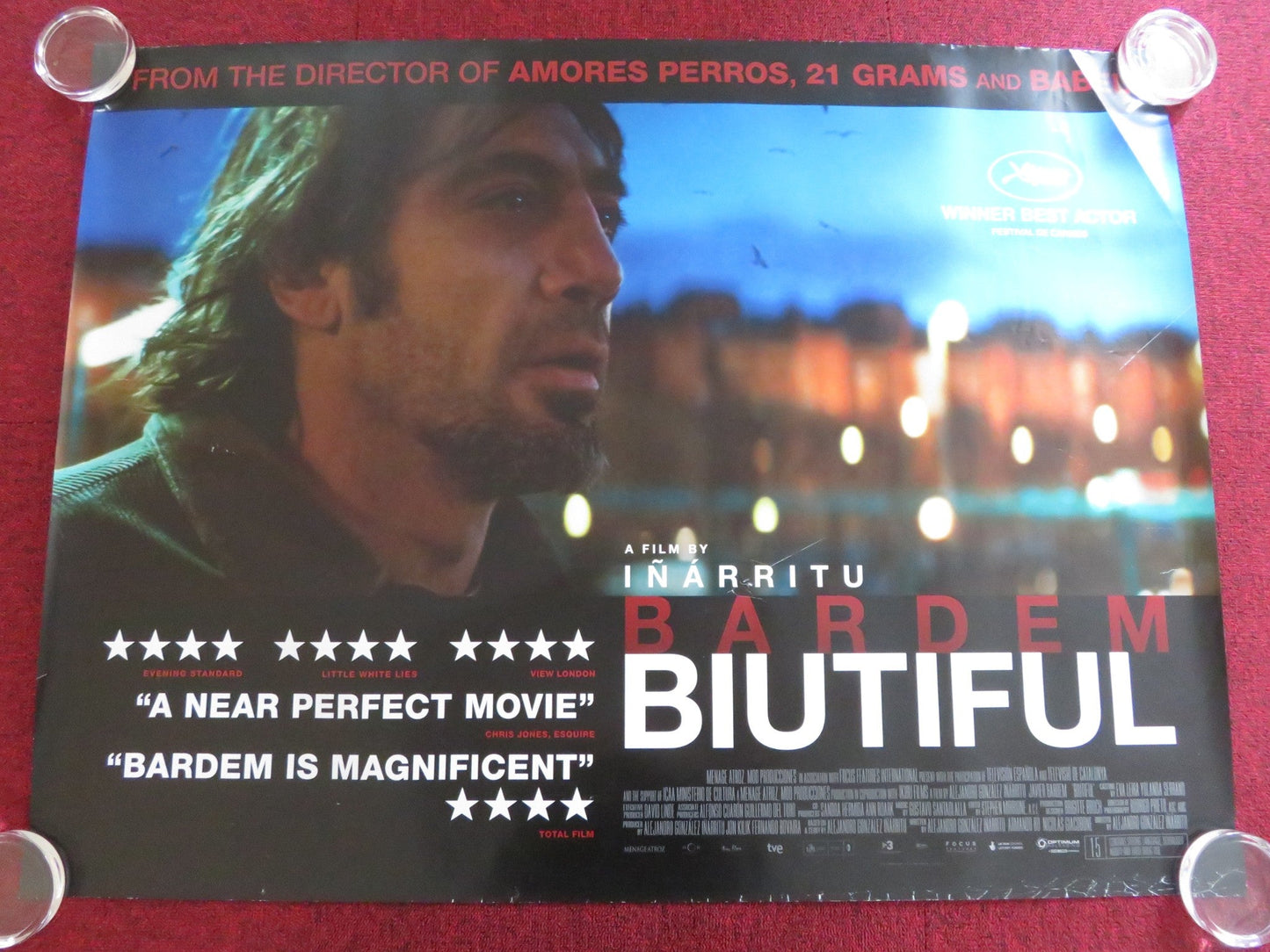 BIUTIFUL UK QUAD ROLLED POSTER JAVIER BARDEM MARICEL ALVAREZ 2010 Rendezvous Cinema Movie posters