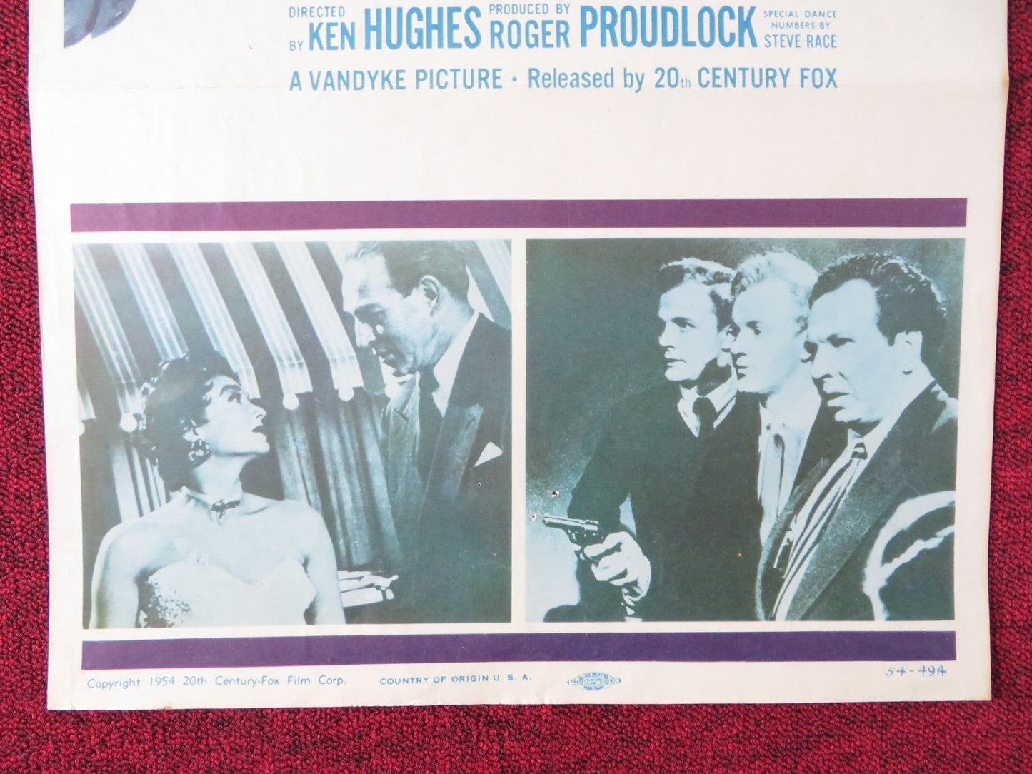 BLACK 13 US INSERT POSTER PETER REYNOLDS RONA ANDERSON 1954 Rendezvous Cinema Movie posters