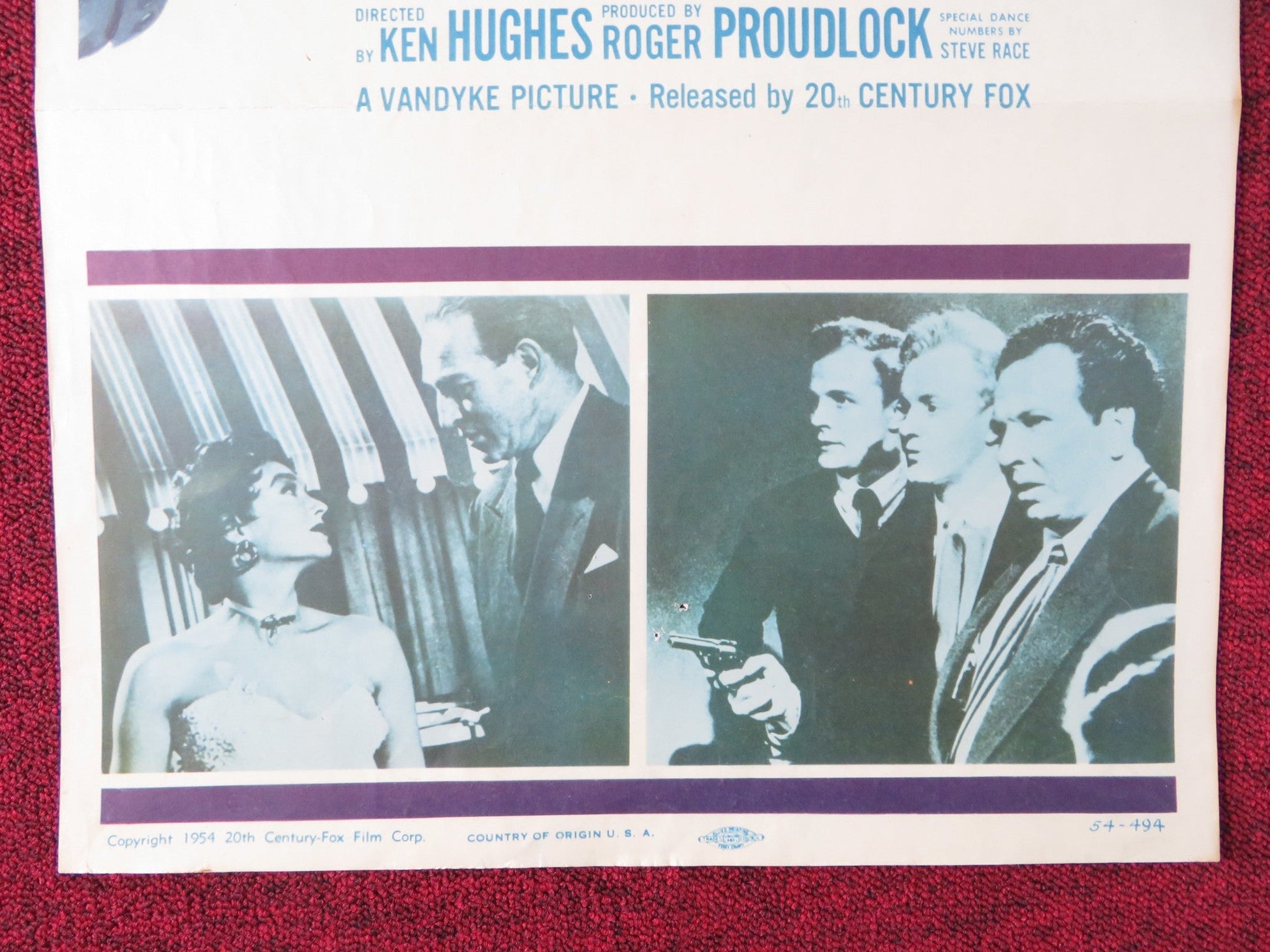 BLACK 13 US INSERT POSTER PETER REYNOLDS RONA ANDERSON 1954 Rendezvous Cinema Movie posters