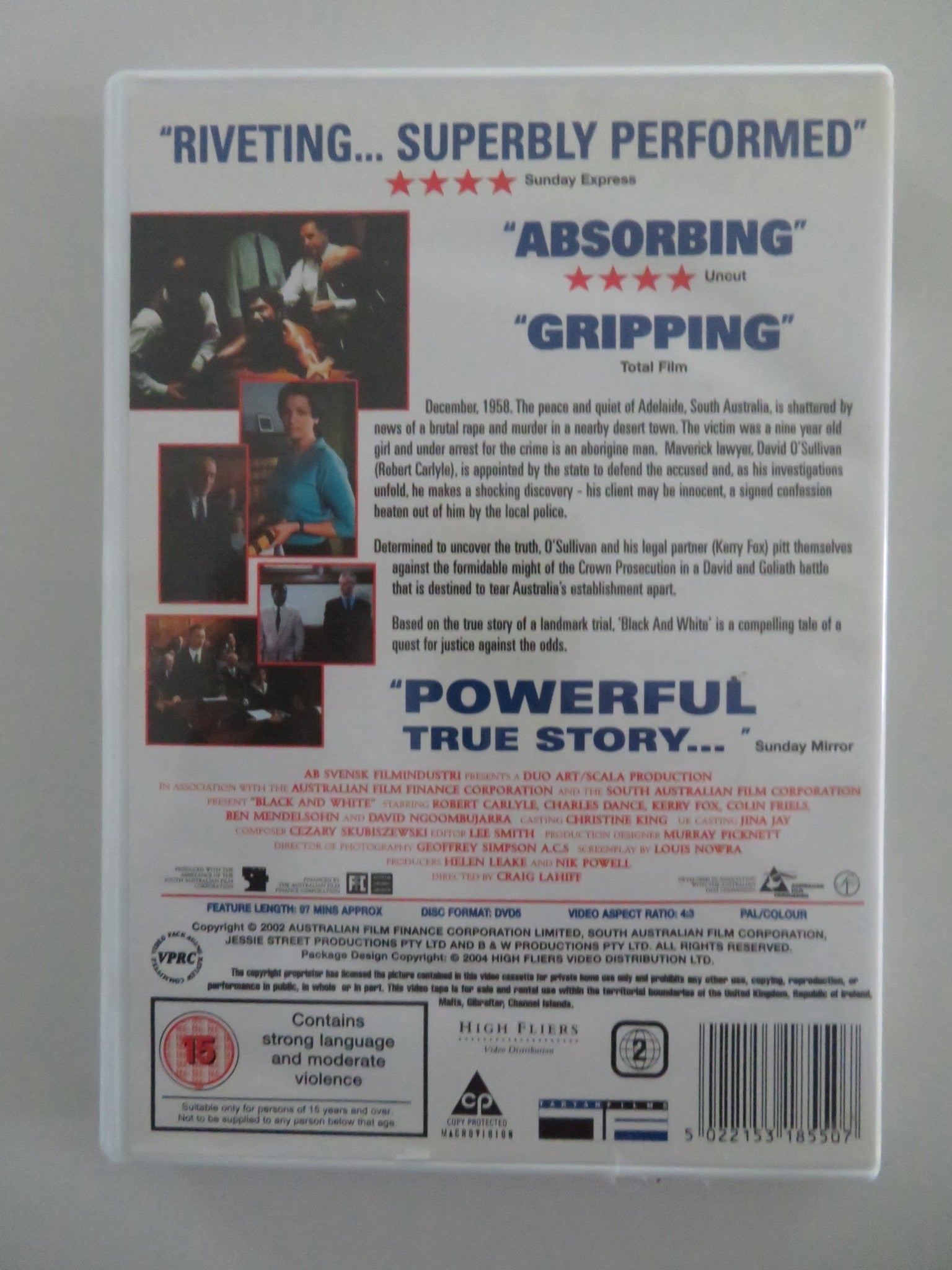 BLACK AND WHITE (DVD) ROBERT CARLYLE CHARLES DANCE 2002 REGION 2 Movie posters