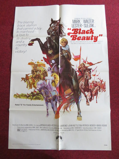 BLACK BEAUTY - B FOLDED US ONE SHEET POSTER MARK LESTER WALTER SLEZAK 1971 Rendezvous Cinema Movie posters