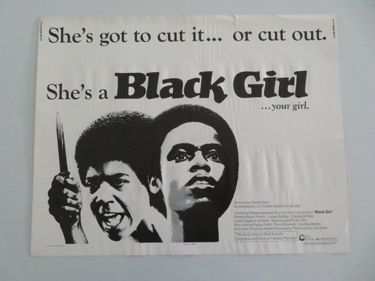 BLACK GIRL US HALF SHEET (22"x 28") POSTER BROCK PETERS LOUISE STUBBS 1972 Movie posters
