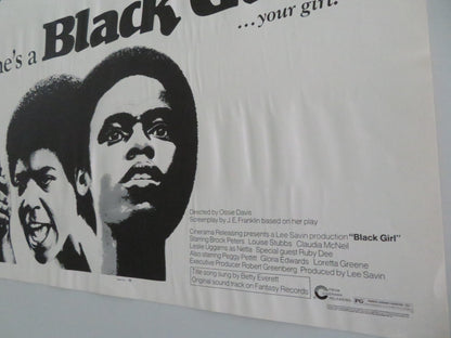 BLACK GIRL US HALF SHEET (22"x 28") POSTER BROCK PETERS LOUISE STUBBS 1972 Movie posters