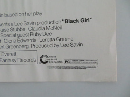 BLACK GIRL US HALF SHEET (22"x 28") POSTER BROCK PETERS LOUISE STUBBS 1972 Movie posters