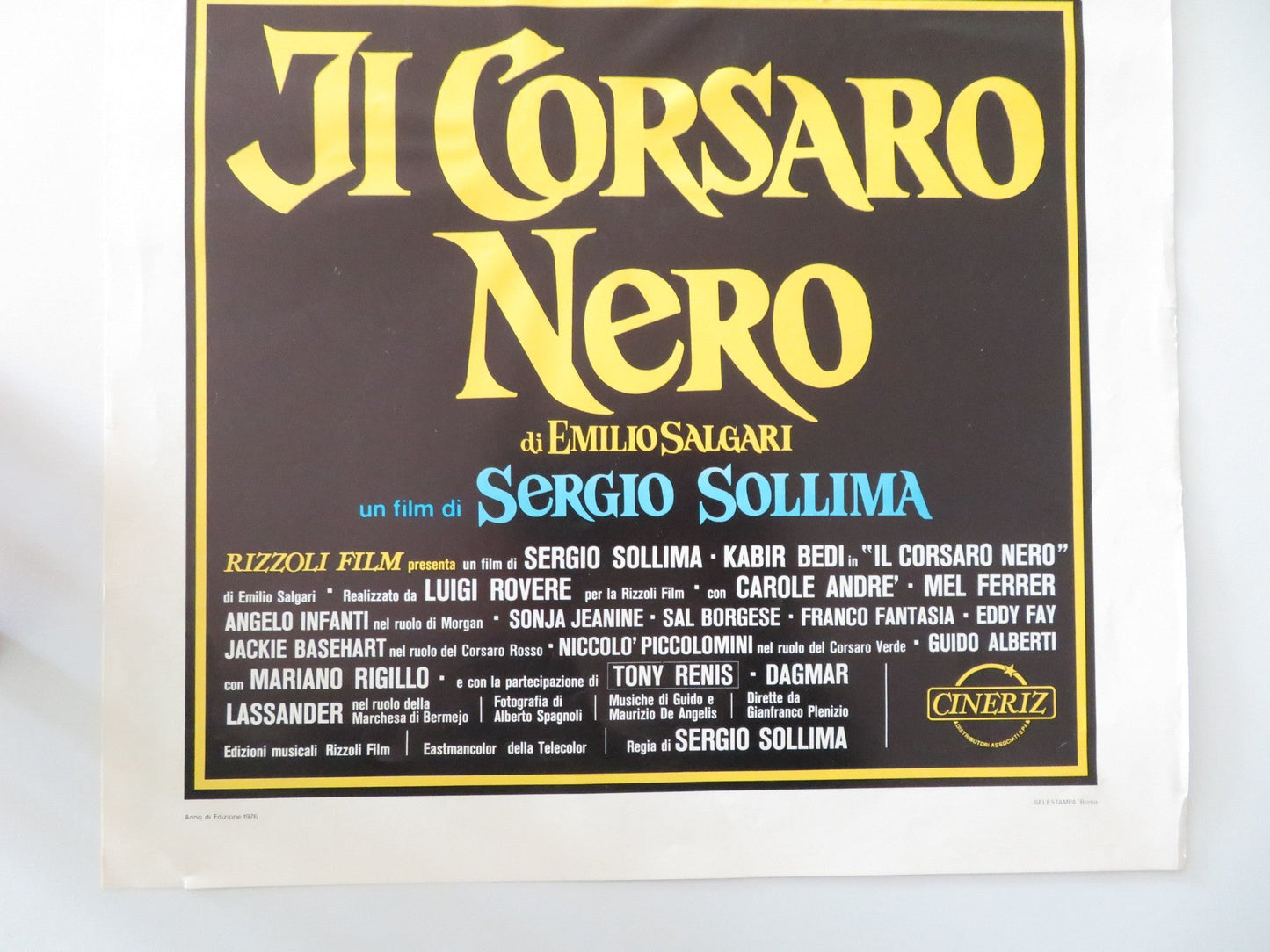 BLACK PIRATE ITALIAN LOCANDINA POSTER KABIR BEDI CAROLE ANDRE 1976 Movie posters