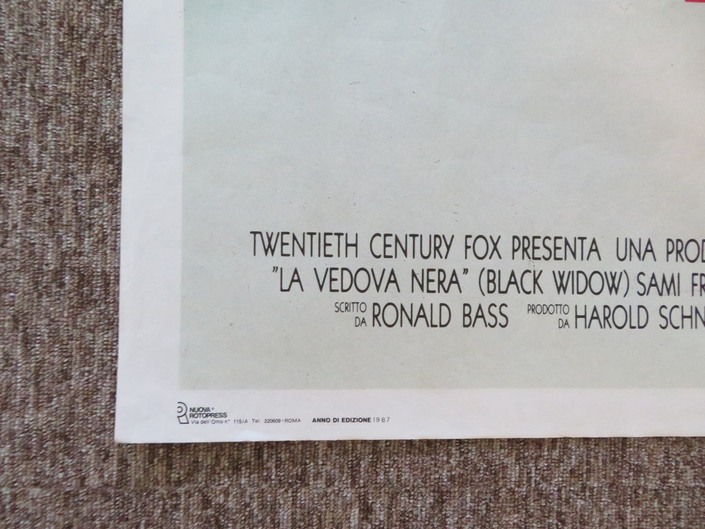 BLACK WIDOW ITALIAN 2 FOGLIO POSTER DEBRA WINGER THERESA RUSSELL 1987 Rendezvous Cinema Movie posters