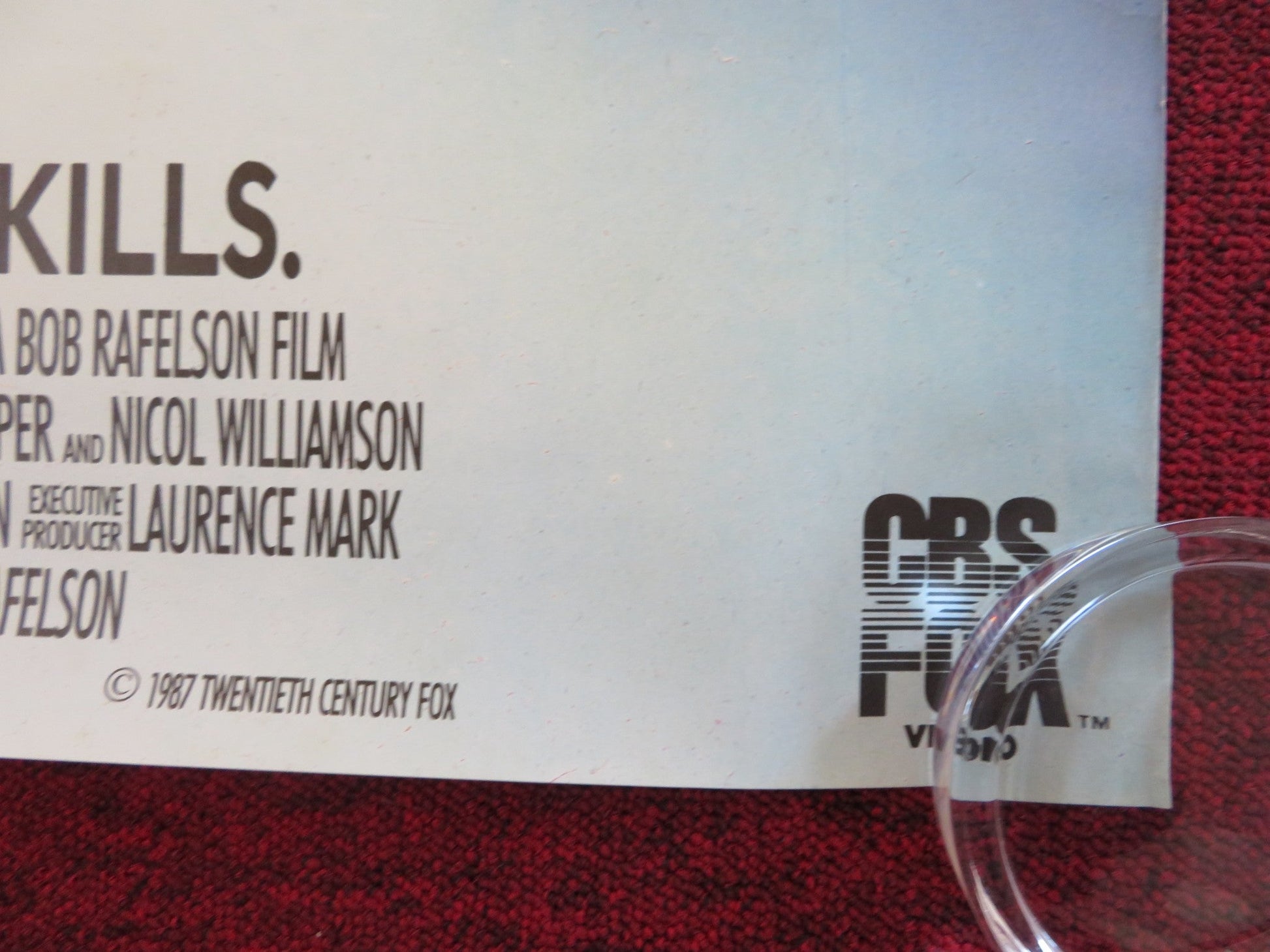 BLACK WIDOW VHS VIDEO POSTER ROLLED DEBRA WINGER THERESA RUSSELL 1987 Rendezvous Cinema Movie posters