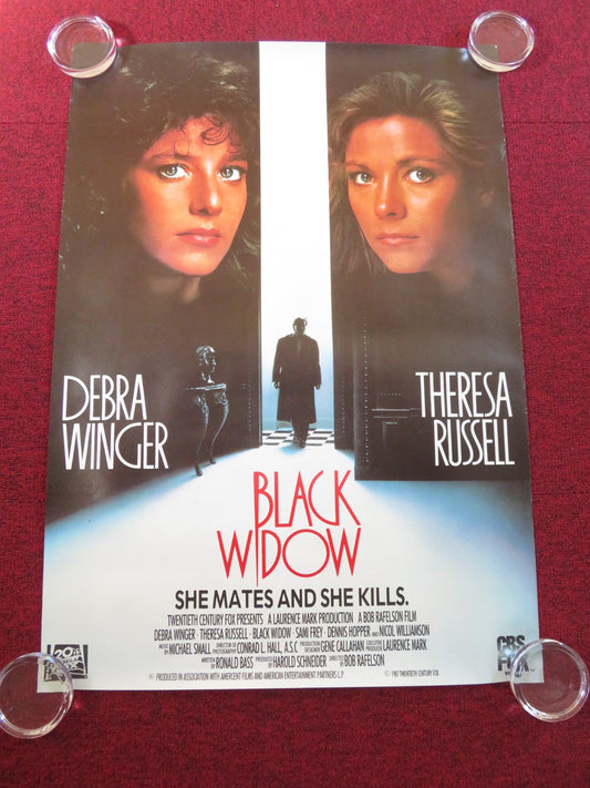 BLACK WIDOW VHS VIDEO POSTER ROLLED DEBRA WINGER THERESA RUSSELL 1987 Rendezvous Cinema Movie posters