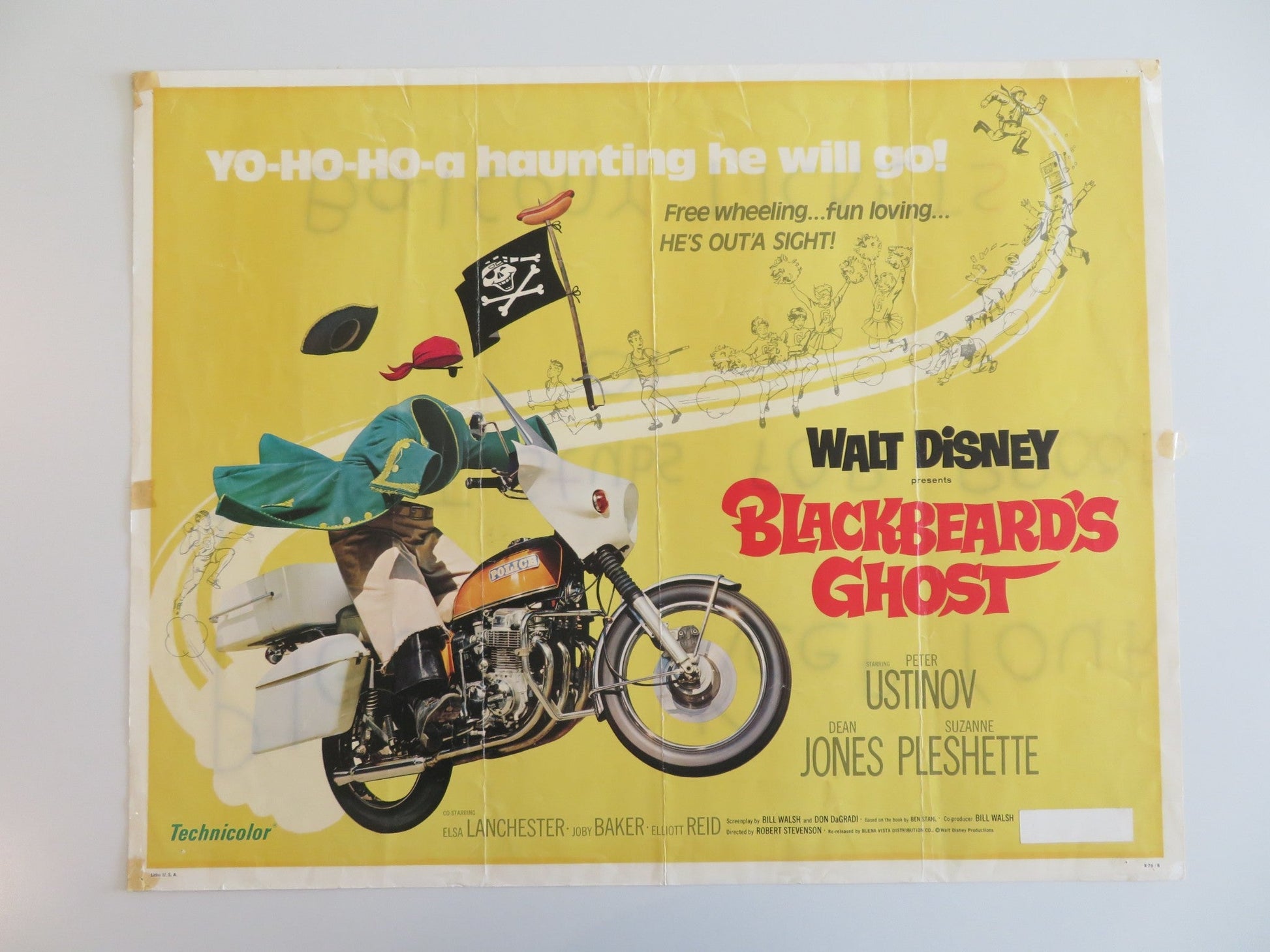BLACKBEARD'S GHOST US HALF SHEET POSTER DISNEY PETER USTINOV DEAN JONES R1976 Rendezvous Cinema Movie posters