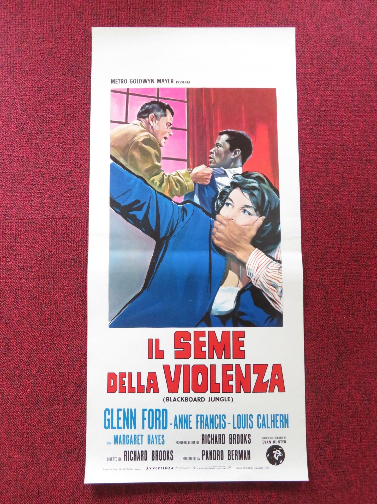 BLACKBOARD JUNGLE ITALIAN LOCANDINA POSTER GLENN FORD ANNE FRANCIS 1957 Rendezvous Cinema Movie posters