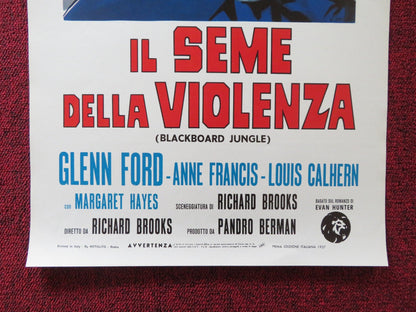 BLACKBOARD JUNGLE ITALIAN LOCANDINA POSTER GLENN FORD ANNE FRANCIS 1957 Rendezvous Cinema Movie posters