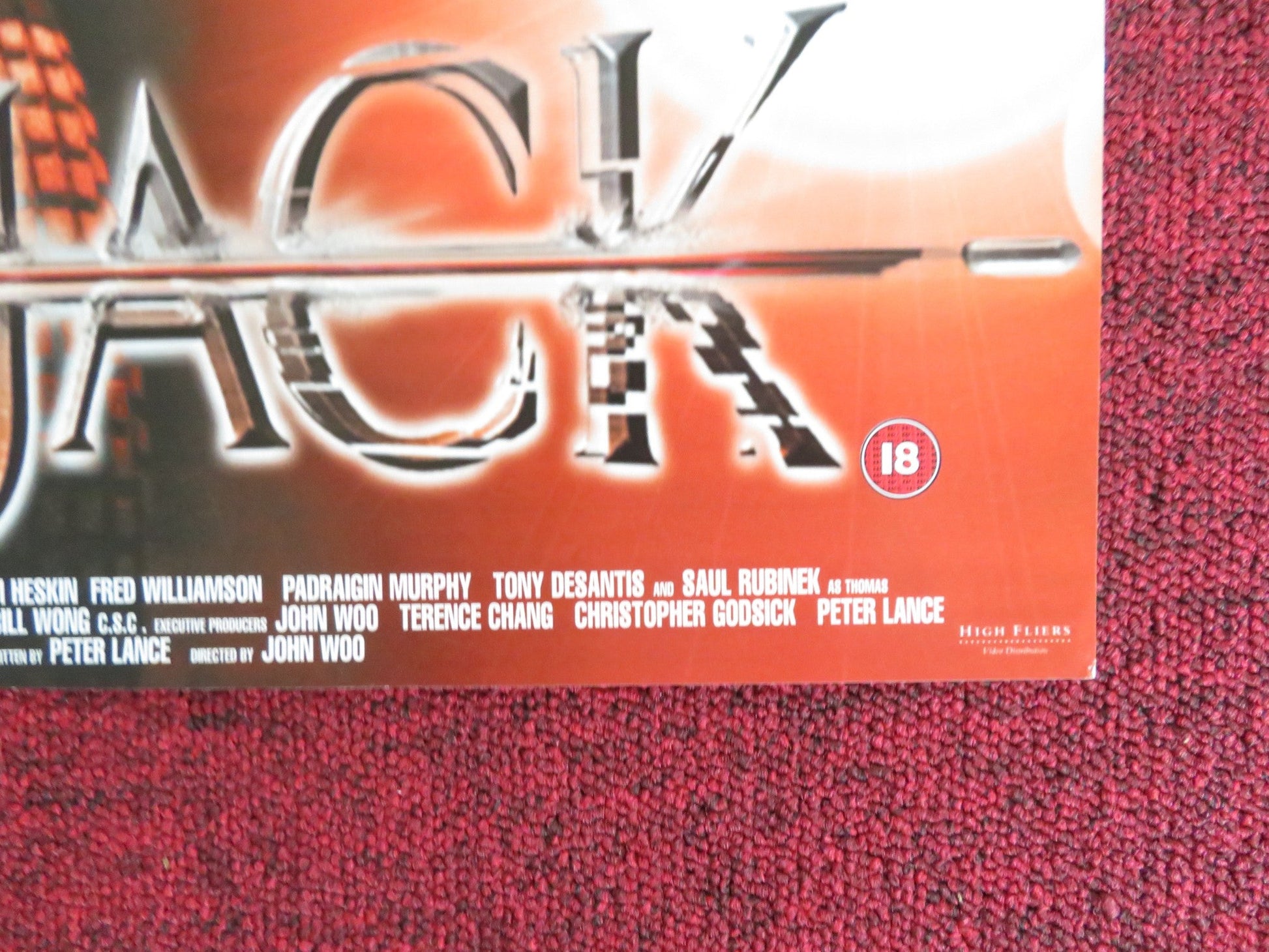 BLACKJACK VHS VIDEO POSTER DOLPH LUNDGREN KATE VERNON 1998 Rendezvous Cinema Movie posters