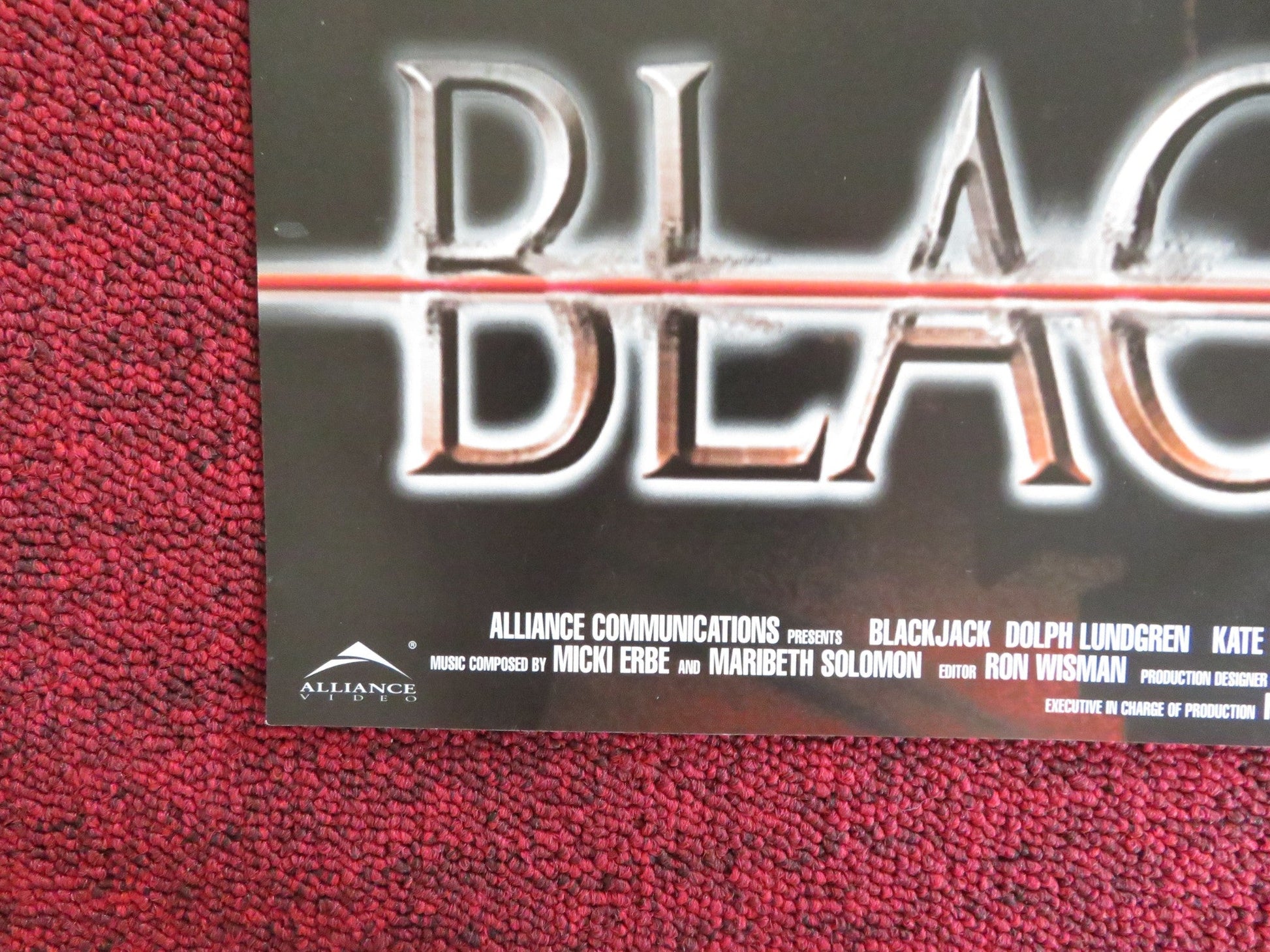 BLACKJACK VHS VIDEO POSTER DOLPH LUNDGREN KATE VERNON 1998 Rendezvous Cinema Movie posters