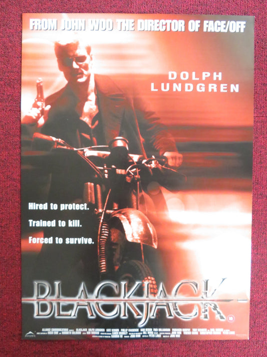 BLACKJACK VHS VIDEO POSTER DOLPH LUNDGREN KATE VERNON 1998 Rendezvous Cinema Movie posters