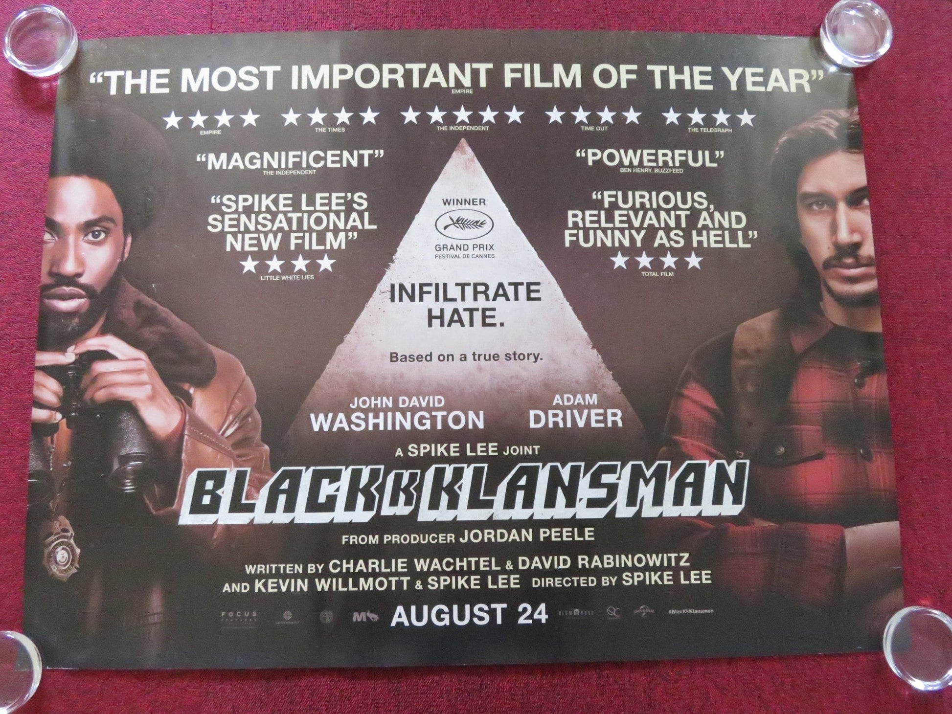 BLACKKKLANSMAN UK QUAD ROLLED POSTER ADAM DRIVER ALEC BALDWIN 2018 Rendezvous Cinema Movie posters