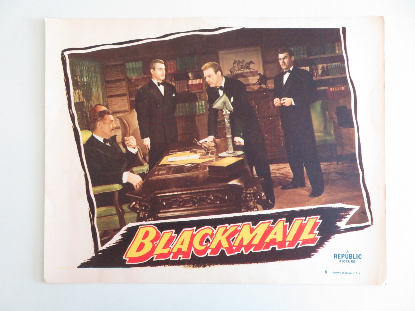 BLACKMAIL - #8 LOBBY CARD WILLIAM MARSHALL ADELE MARA 1947 Rendezvous Cinema Movie posters
