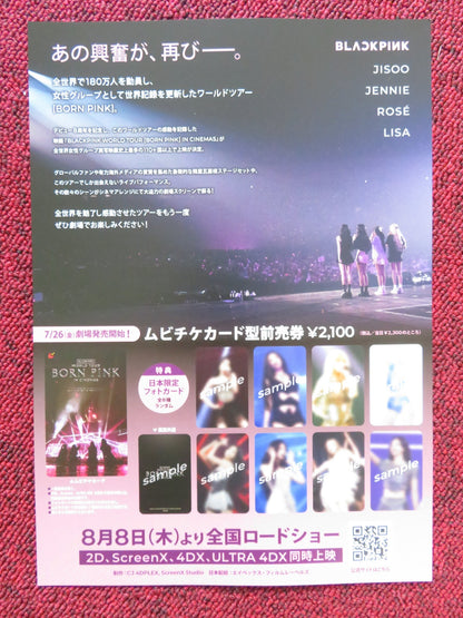 BLACKPINK: WORLD TOUR - BORN PINK JAPANESE CHIRASHI (B5) POSTER KIM JISOO 2024 Rendezvous Cinema Movie posters