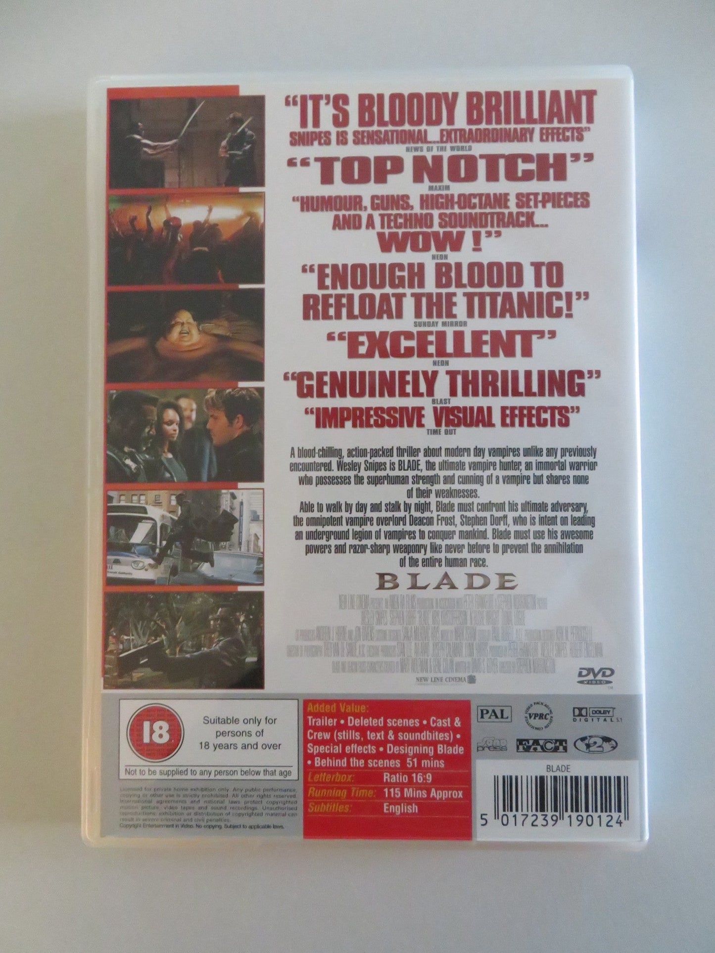 BLADE (DVD) WESLEY SNIPES STEPHEN DORFF 1998 REGION 2 Movie posters