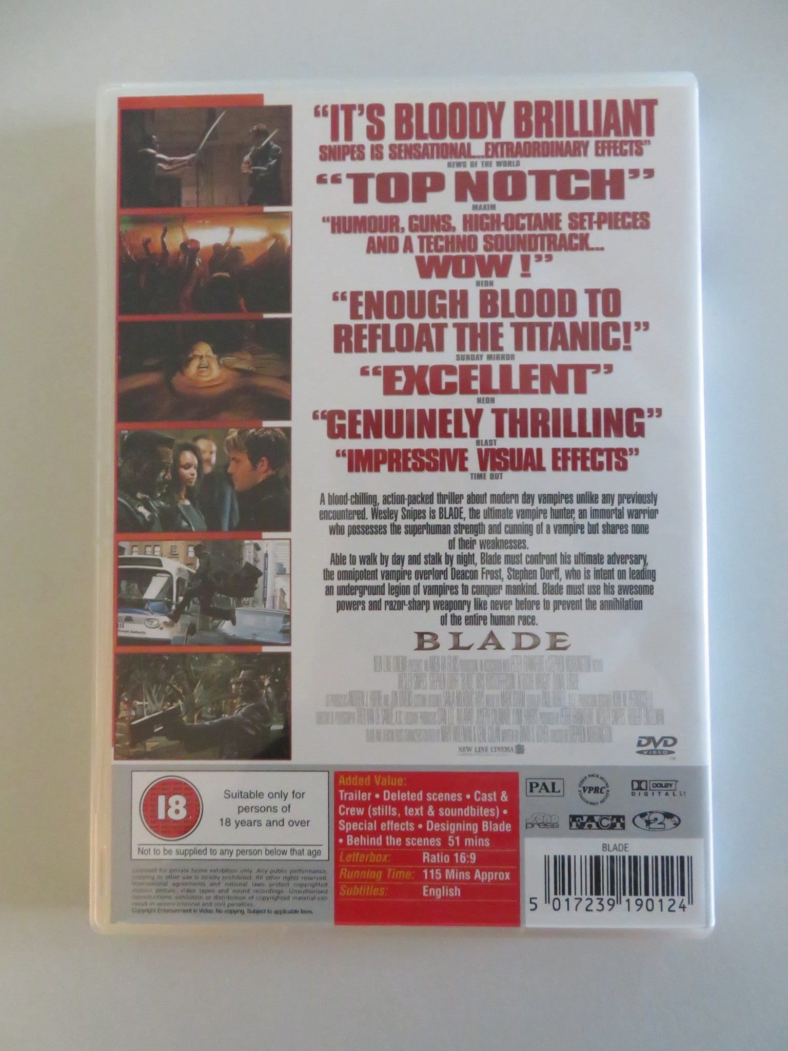 BLADE (DVD) WESLEY SNIPES STEPHEN DORFF 1998 REGION 2 Movie posters