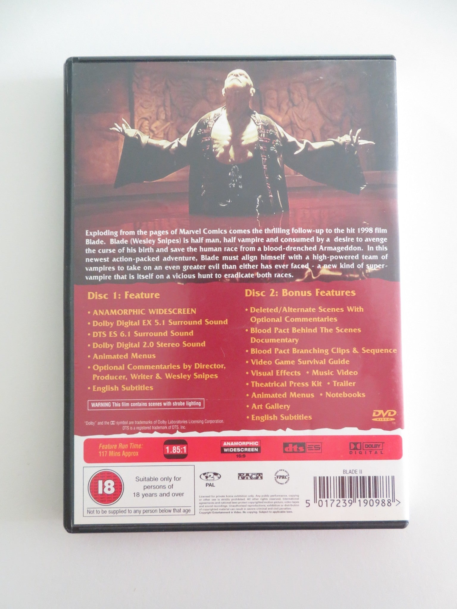 BLADE II (DVD) WESLEY SNIPES KRIS KRISTOFFERON 2002 REGION 2 Movie posters