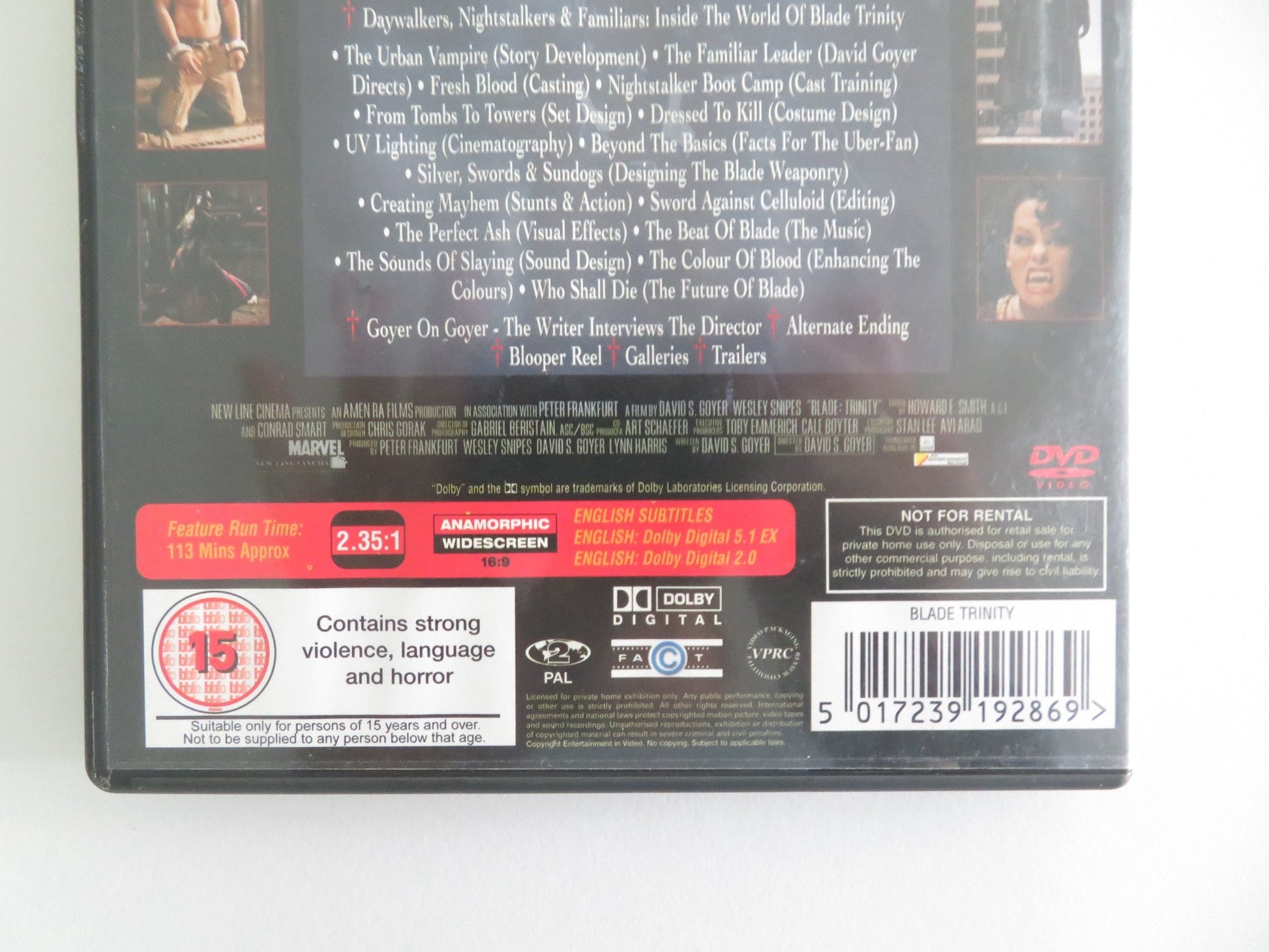 BLADE: TRINITY (DVD) WESLEY SNIPES JESSICA BIEL 2004 REGION 2 Movie posters