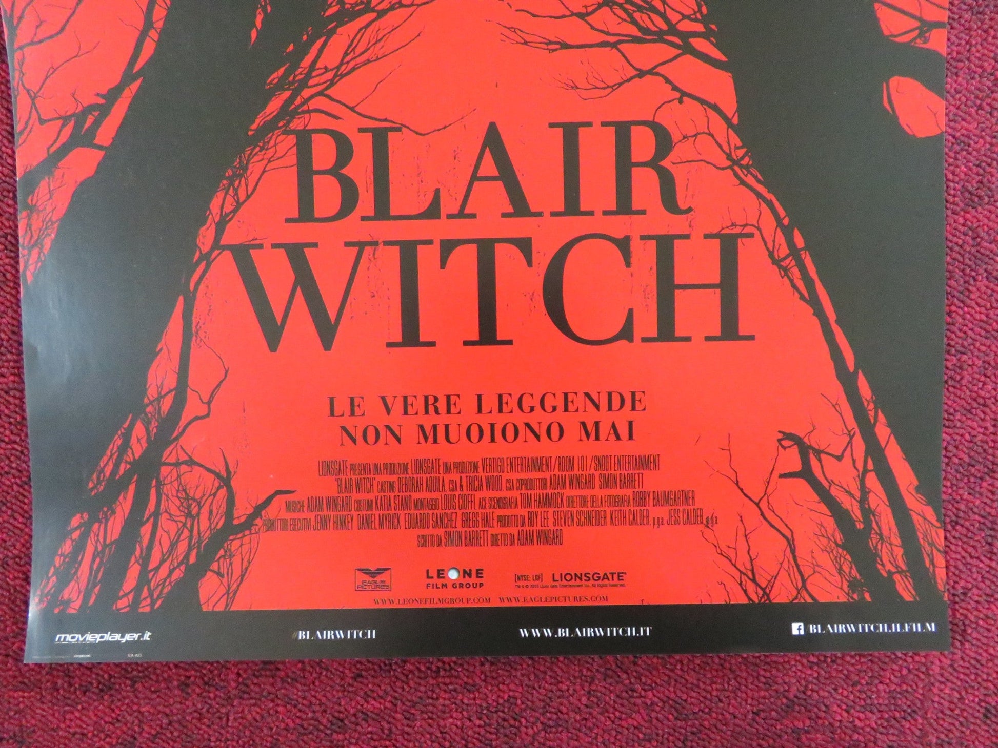 BLAIR WITCH ITALIAN LOCANDINA POSTER JAMES ALLEN MCCUNE CALLIE HERNANDEZ 2016 Rendezvous Cinema Movie posters
