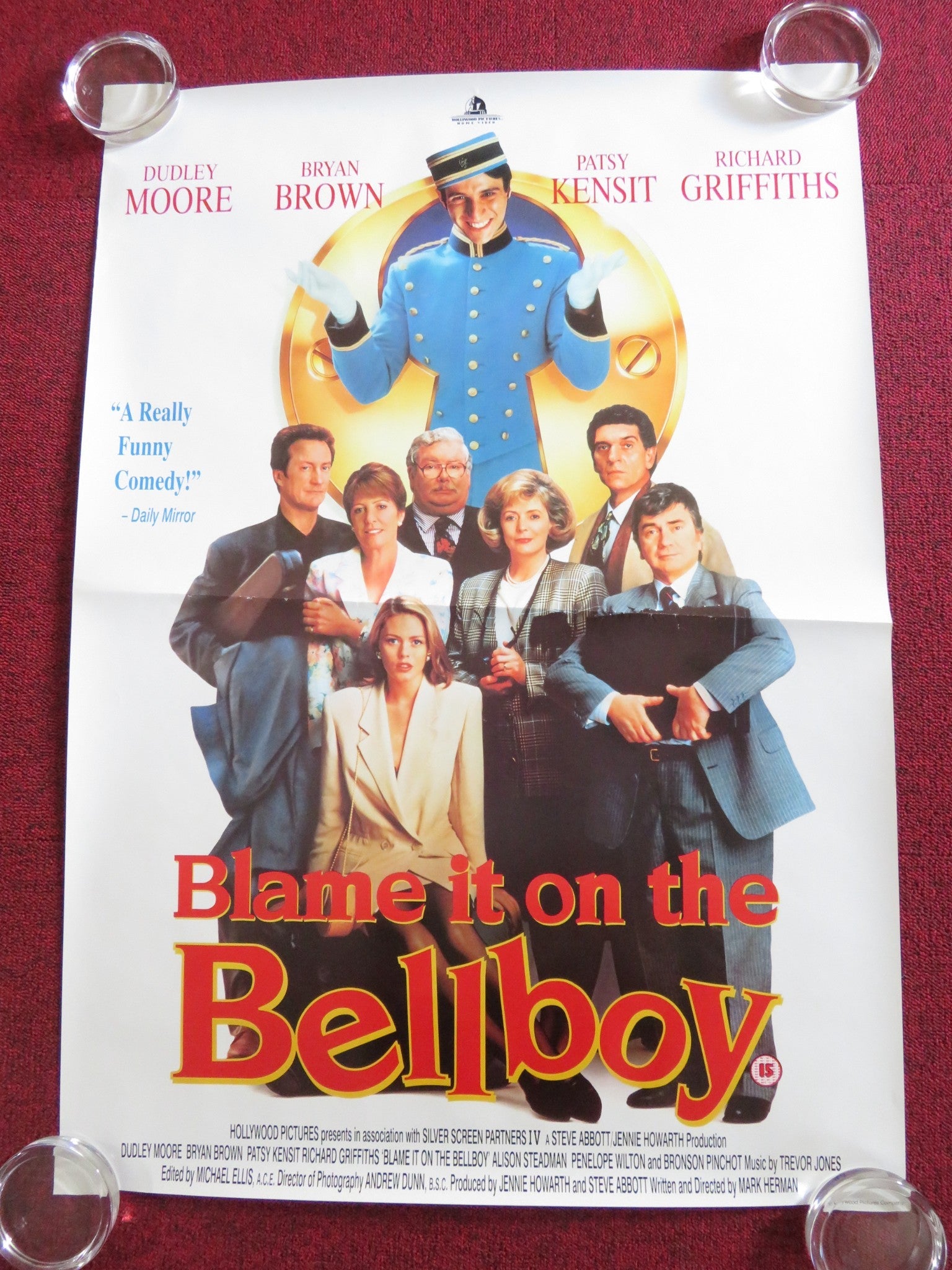 BLAME IT ON THE BELLBOY VHS VIDEO POSTER ROLLED DUDLEY MOORE R. GRIFFITHS 1992 Rendezvous Cinema Movie posters