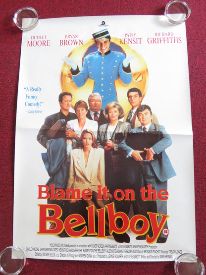 BLAME IT ON THE BELLBOY VHS VIDEO POSTER ROLLED DUDLEY MOORE R. GRIFFITHS 1992 Rendezvous Cinema Movie posters
