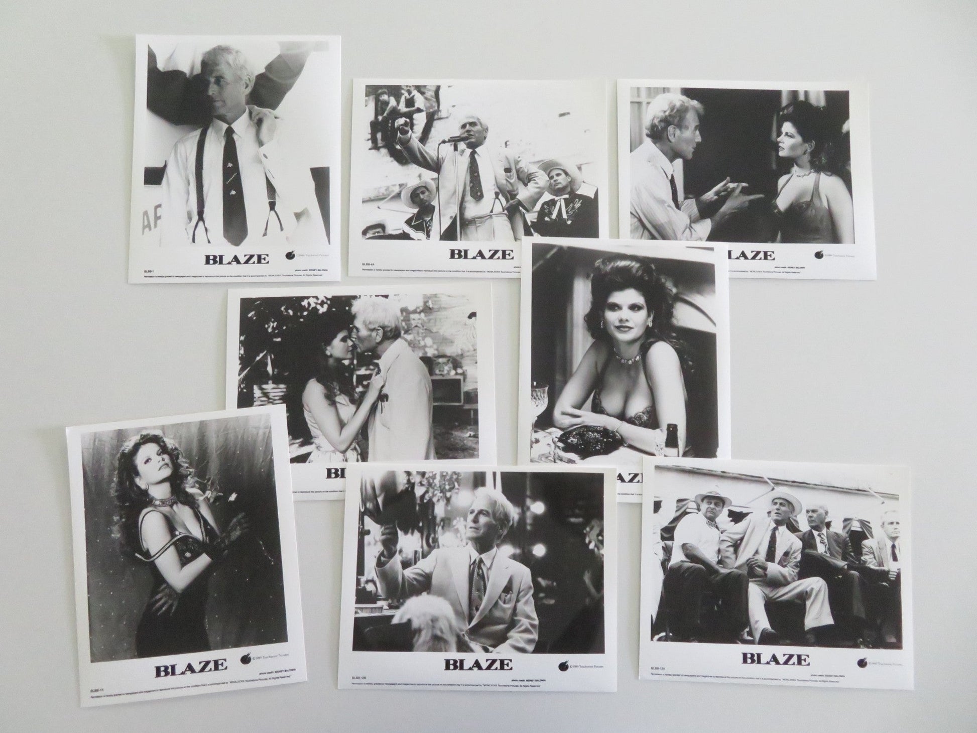 BLAZE MOVIE STILL PHOTO LOT OF 8 PAUL NEWMAN LOLITA DAVIDOVICH 1989 Movie posters