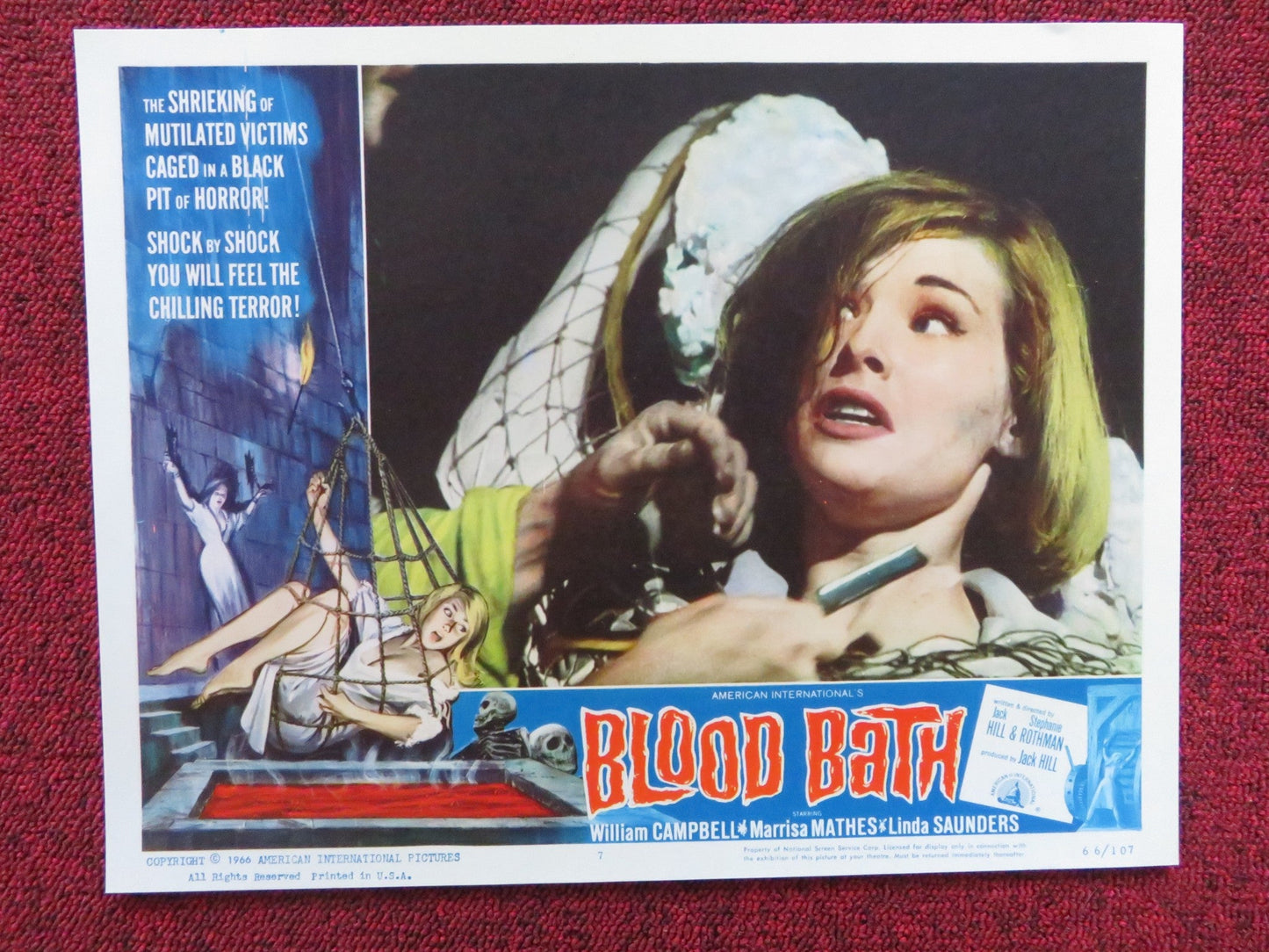 BLOOD BATH US LOBBY CARD FULL SET WILLIAM CAMPBELL MARRISA MATHES 1966 Rendezvous Cinema Movie posters