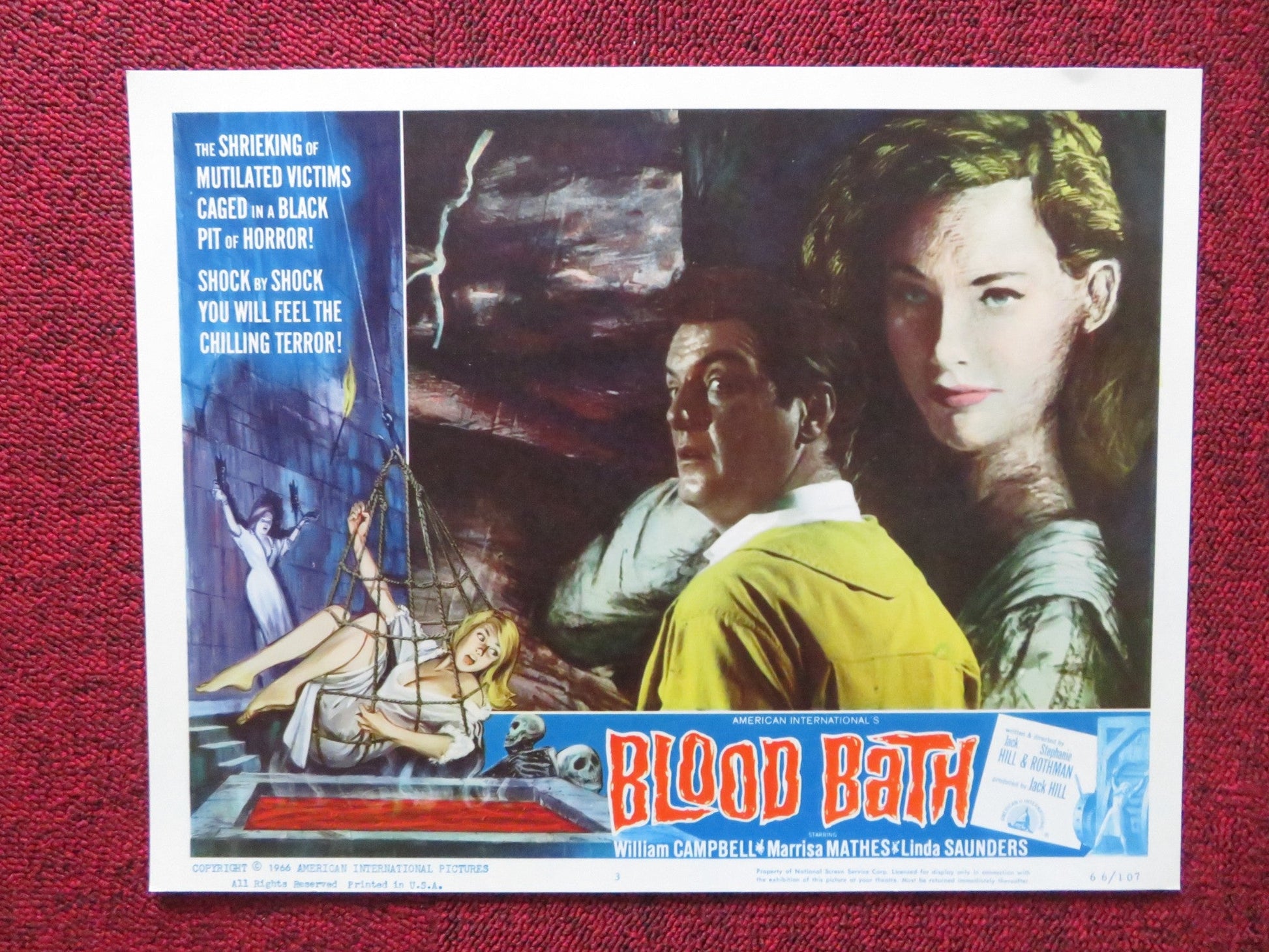 BLOOD BATH US LOBBY CARD FULL SET WILLIAM CAMPBELL MARRISA MATHES 1966 Rendezvous Cinema Movie posters