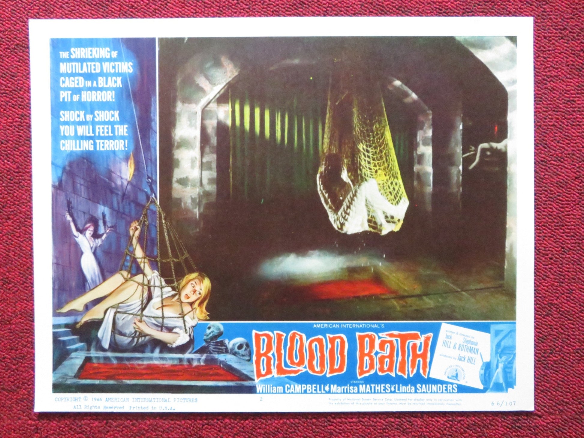 BLOOD BATH US LOBBY CARD FULL SET WILLIAM CAMPBELL MARRISA MATHES 1966 Rendezvous Cinema Movie posters