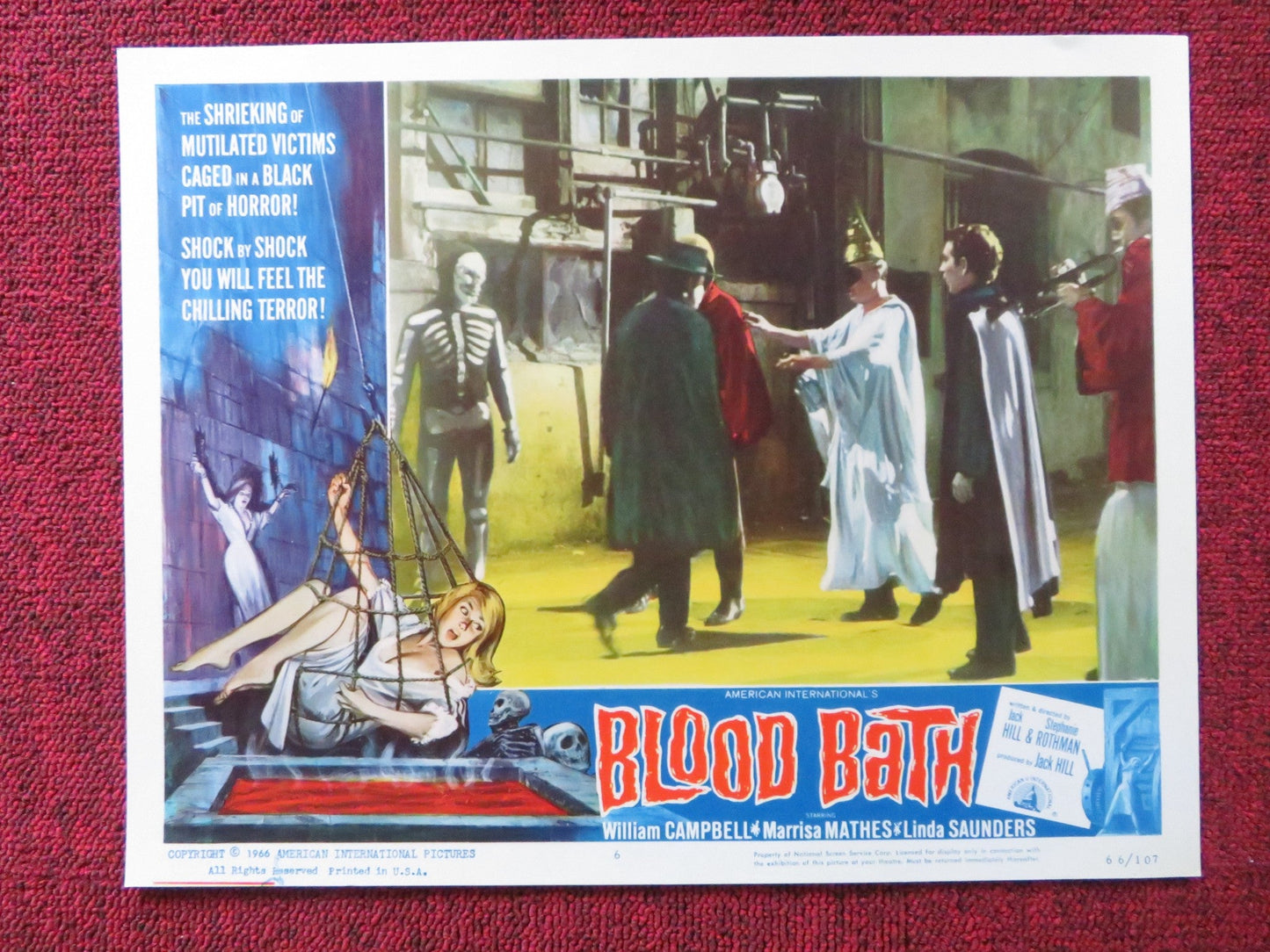 BLOOD BATH US LOBBY CARD FULL SET WILLIAM CAMPBELL MARRISA MATHES 1966 Rendezvous Cinema Movie posters