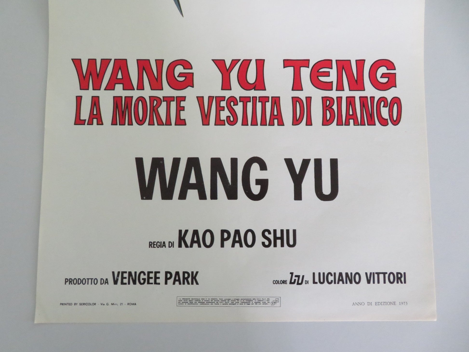 BLOOD OF THE DRAGON ITALIAN LOCANDINA POSTER JIMMY WANG YU CHIAO CHIAO 1973 Movie posters