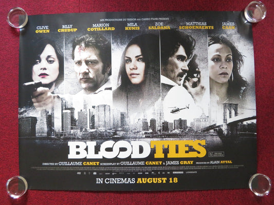 BLOOD TIES UK QUAD ROLLED POSTER CLIVE OWEN BILLY CRUDUP 2013 Rendezvous Cinema Movie posters
