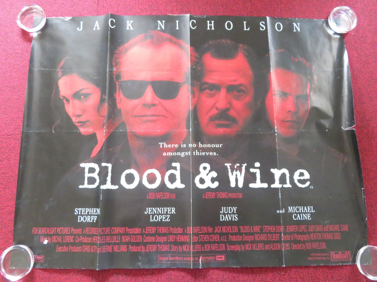 BLOOD & WINE UK QUAD ROLLED POSTER JACK NICHOLSON STEPHEN DORF 1996 Rendezvous Cinema Movie posters