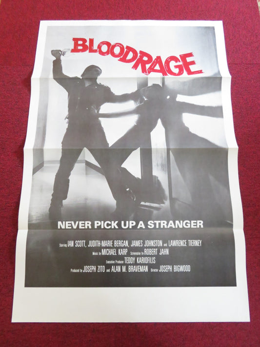 BLOODRACE US TRI FOLDED ONE SHEET ROLLED POSTER IAN SCOTT J. BERGAN 1980 Rendezvous Cinema Movie posters