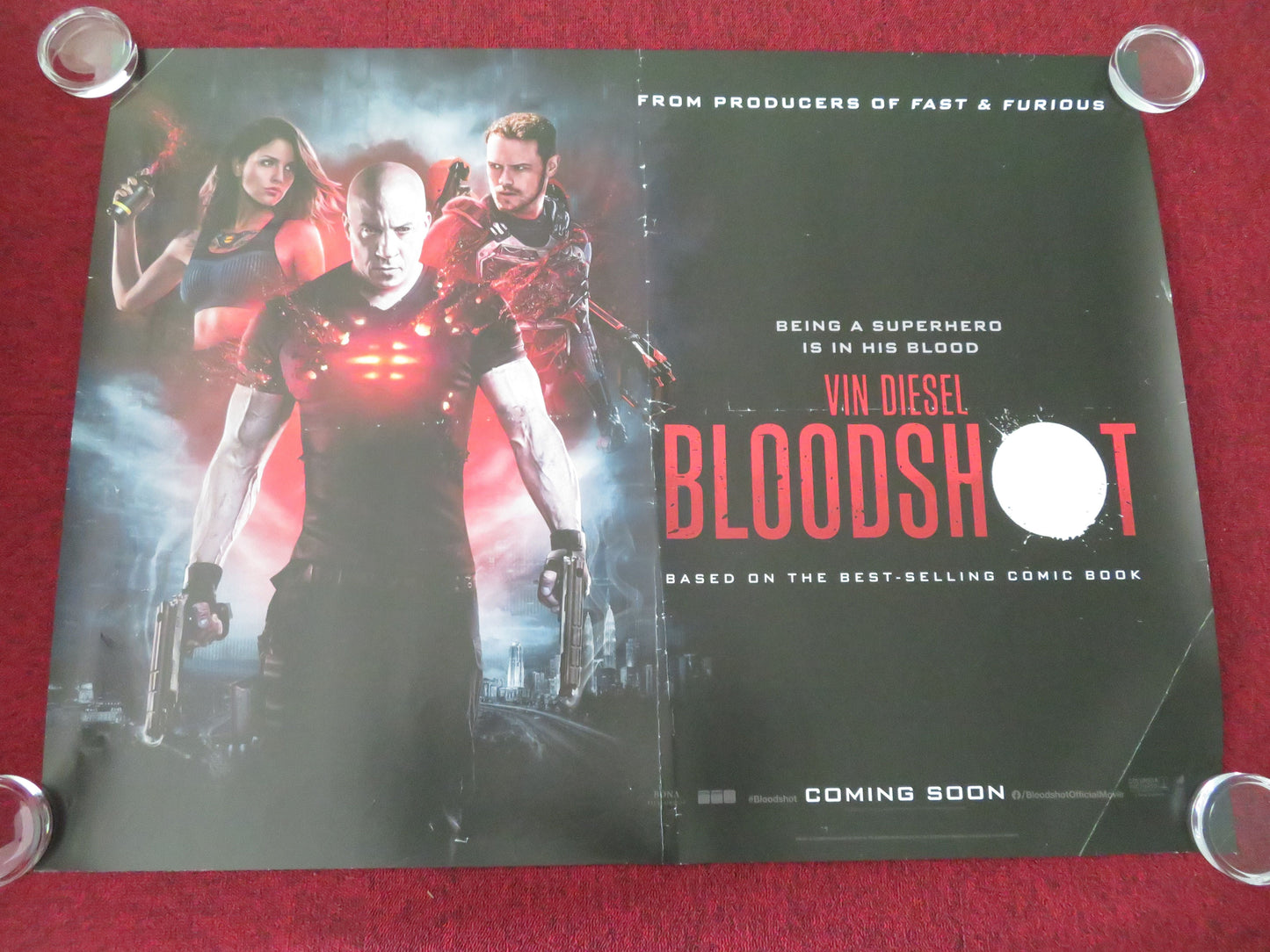 Bloodshot UK Quad Rolled Poster Vin Diesel Eiza Gonzalez 2020 Movie posters